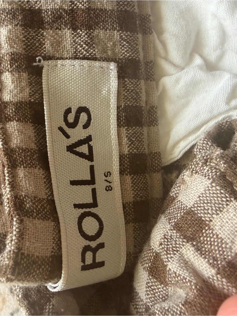 Rolla’s High-Rise Wide-Leg Gingham Pants - Brown/Cream - Picture 3 of 4
